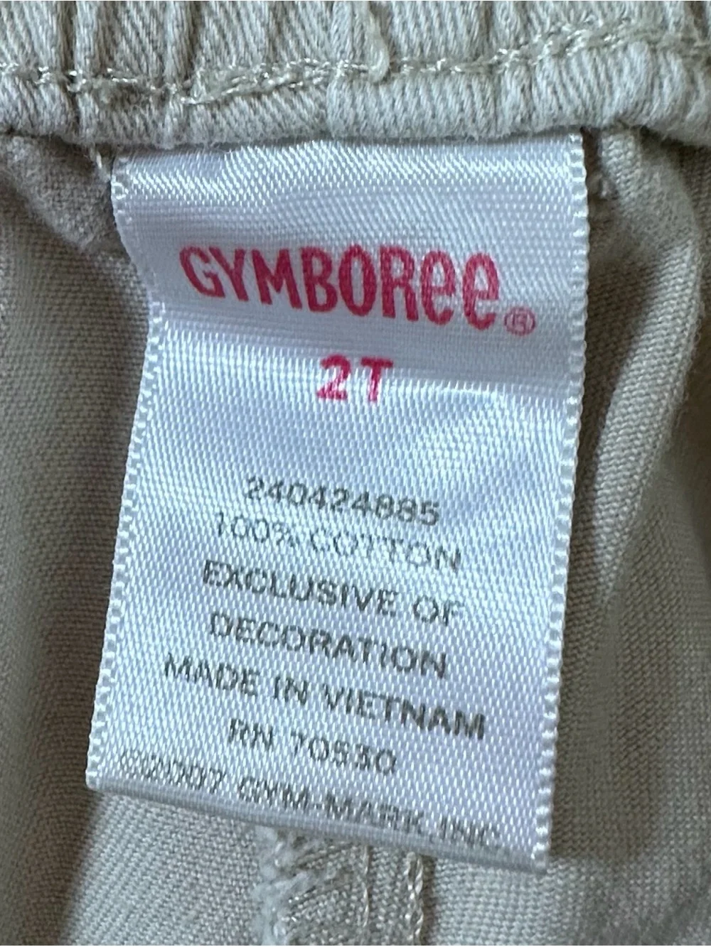 Gymboree Vintage Toddler Girl Apple Pocket Khaki Pants Size 2 T
